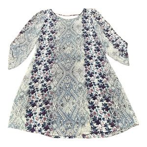 Speechless Multi Colored Back V-neck Floral Design Lined Dress Women’s Size M